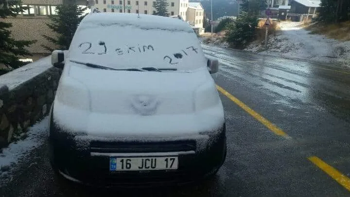 29 Ekimde Uludağda Kar Sürprizi