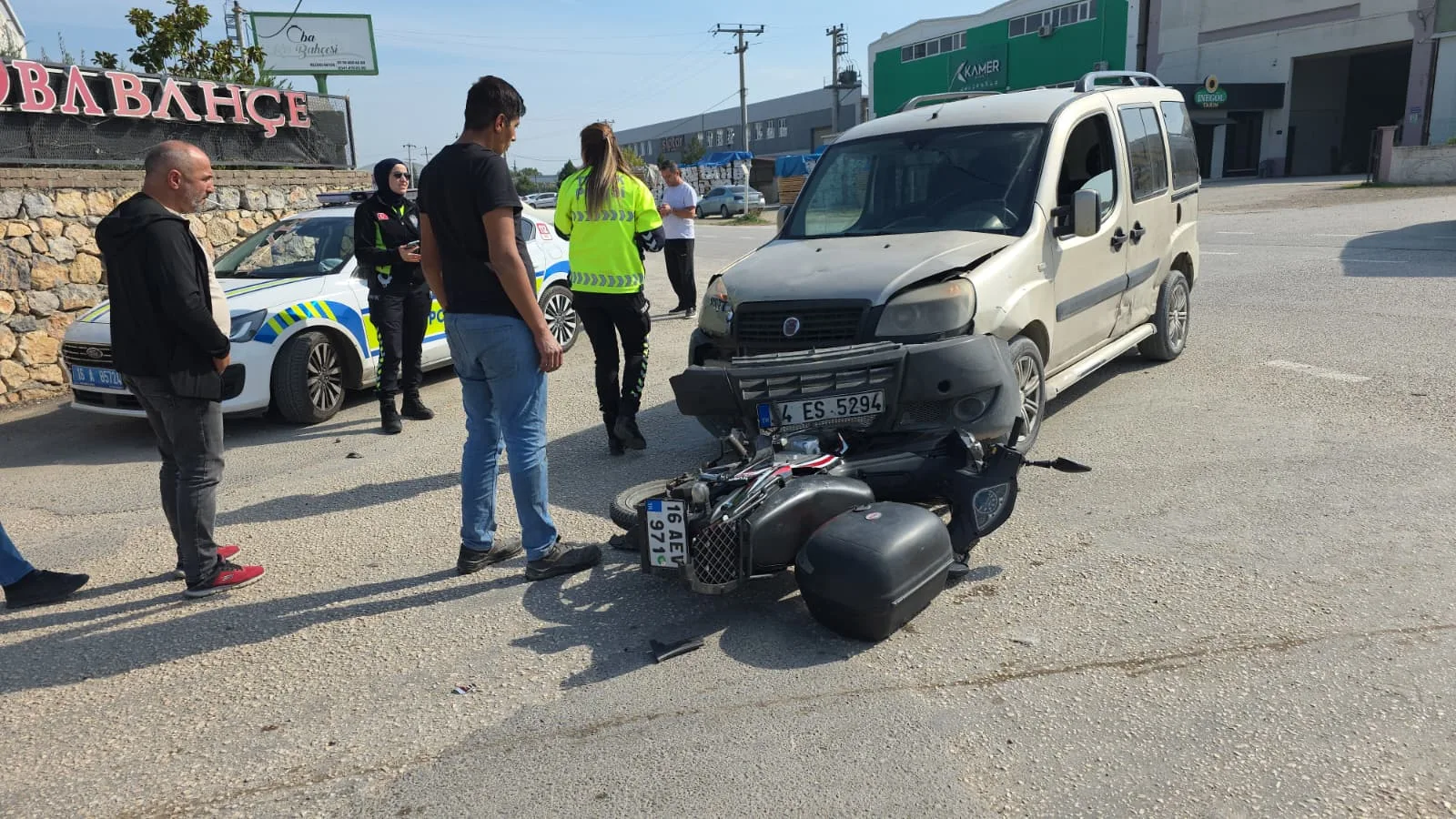 Motosiklet sürücüsü kazada yaralandı