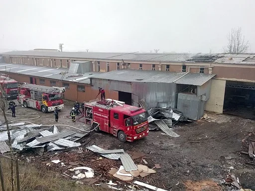 Kaynak kıvılcımları yangın çıkardı