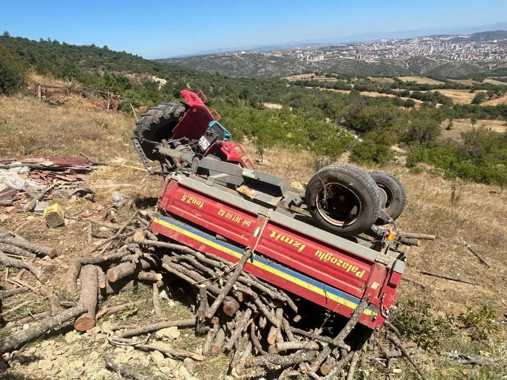 Traktör devrildi 4 kişi yaralandı