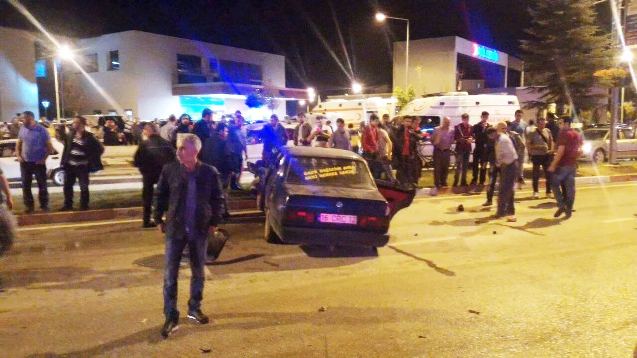 Acil önünde korkutan kaza