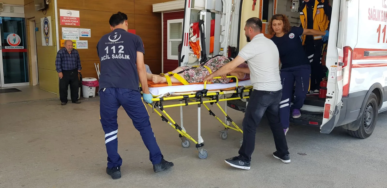 Ağaçtan düşen yaşlı kadın yaralandı