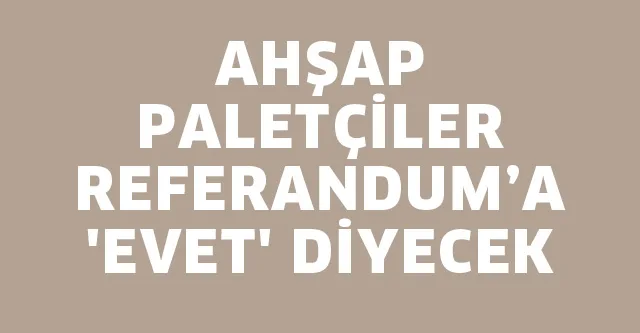 AHŞAP PALETÇİLER 'EVET' DİYECEK