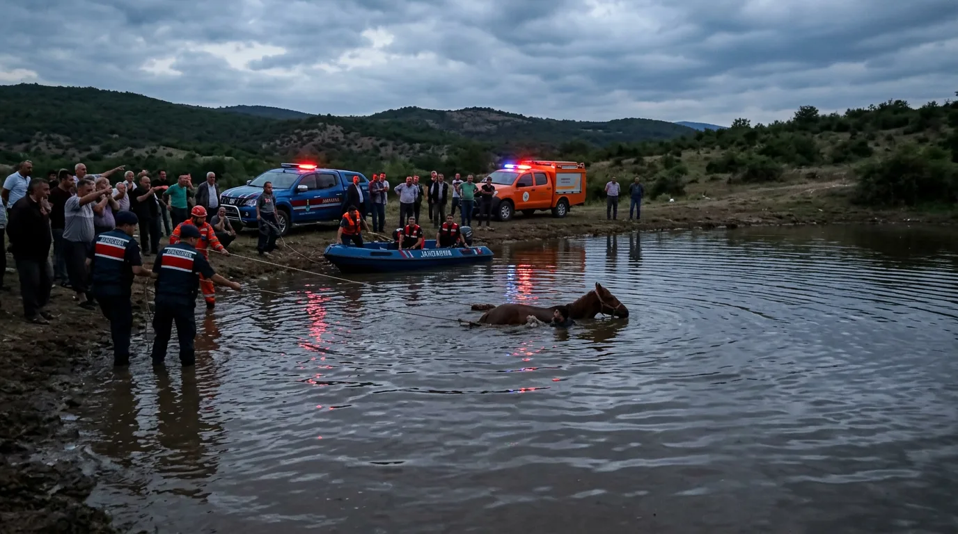 Atla gölete giren kişi öldü, at telef oldu