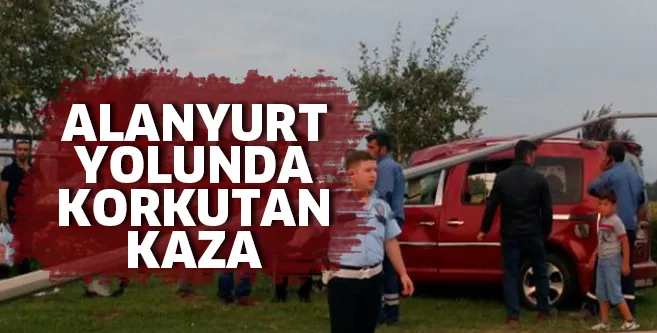Alanyurt yolunda korkutan kaza