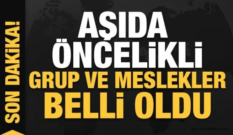 Aşı uygulanacak öncelikli grup ve meslekler belli oldu! Aşının yan etkileri...