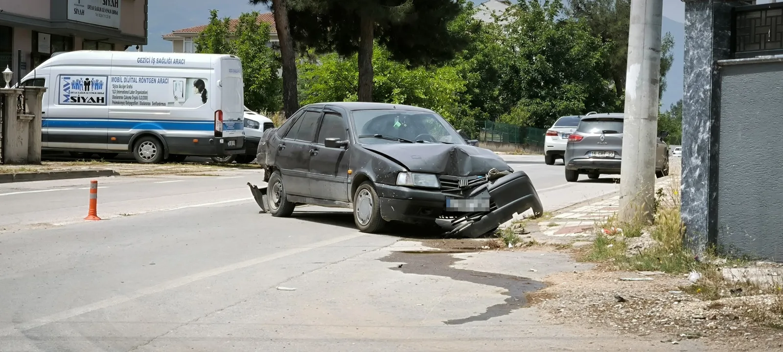Korkutan kazada bir kişi yaralandı