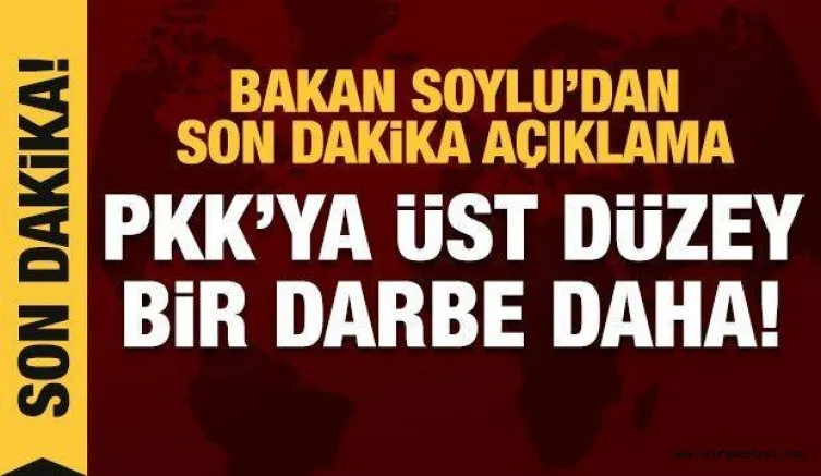Bakan Soylu açıkladı: PKK'ya bir darbe daha!