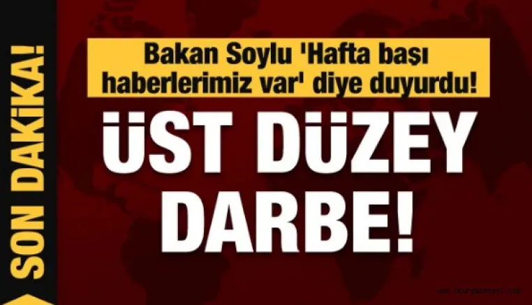 Bakan Soylu duyurdu: PKK'ya üst düzey darbe