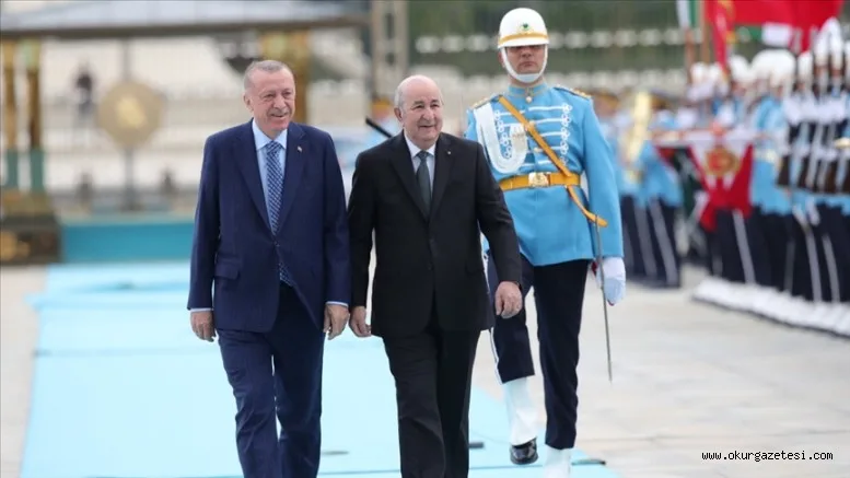 Cumhurbaşkanı Erdoğan, Cezayir Cumhurbaşkanı Tebbun'u resmi törenle karşıladı