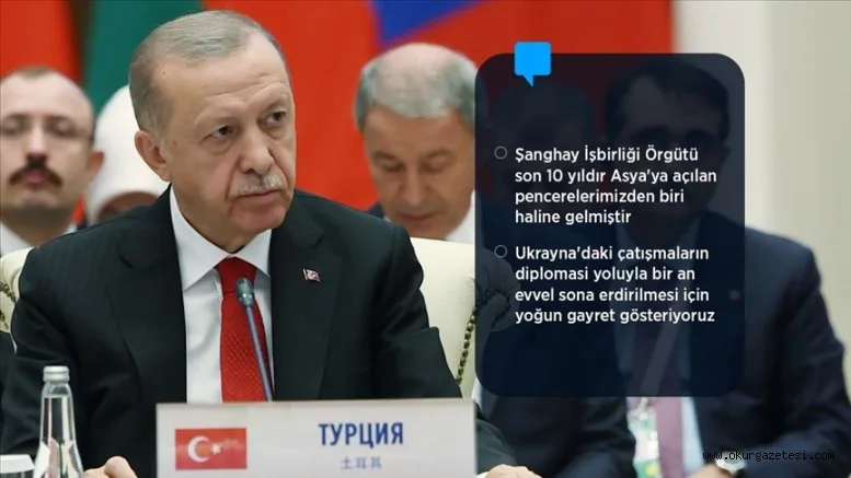 Cumhurbaşkanı Erdoğan: Şanghay İşbirliği Örgütü son 10 yıldır Asya'ya açılan pencerelerimizden biri haline gelmiştir