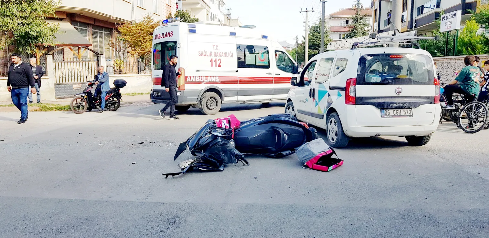 Motosiklet sürücüsü kazada yaralandı