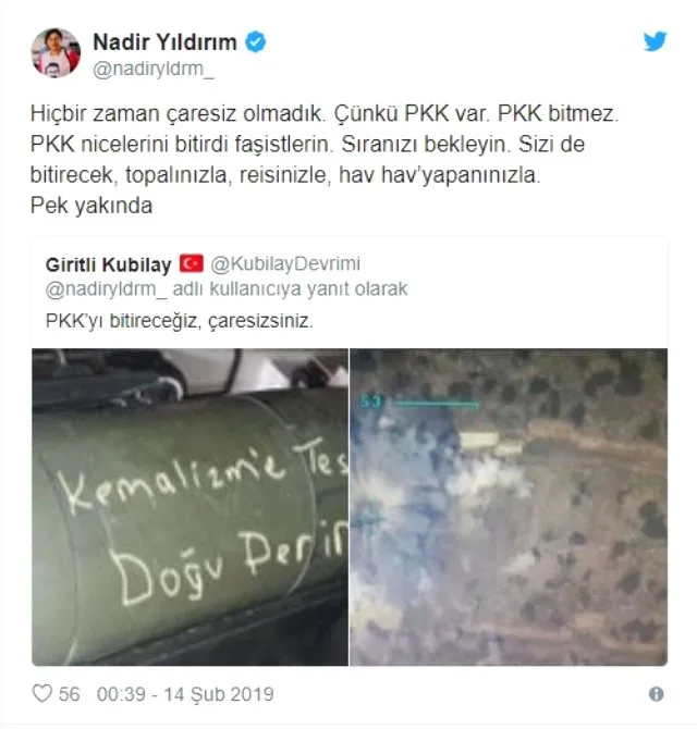 Van Milletvekili Nadir Yıldırım'dan Skandal Paylaşım: Çaresiz Olmadık Çünkü PKK Var!