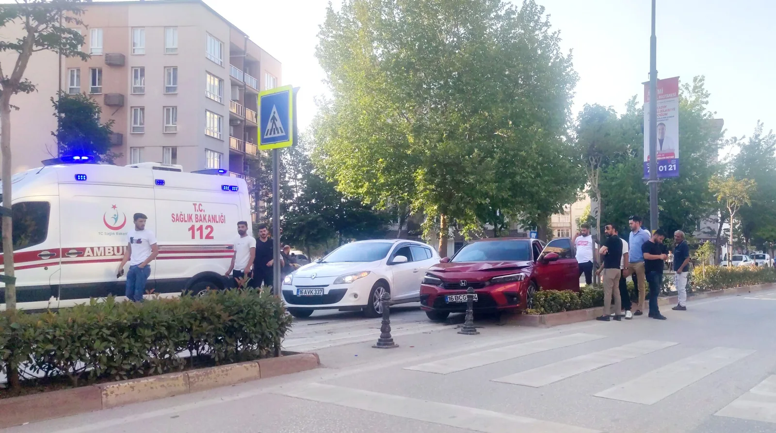 İnegöl'de korkutan kaza