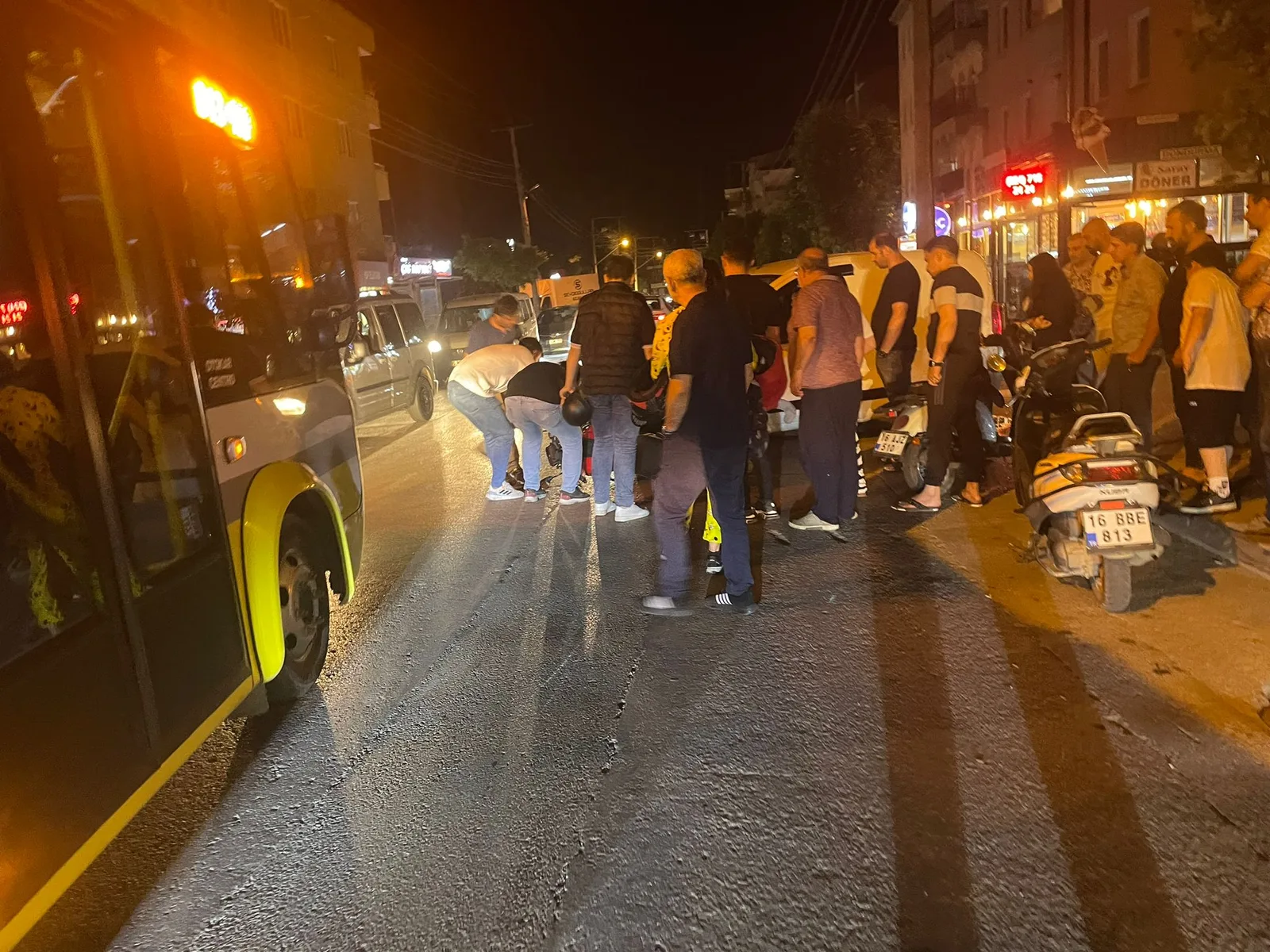 İnegöl'de cadde bir anda karıştı