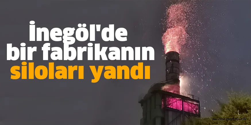 İnegöl'de bir fabrikanın siloları yandı