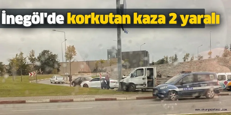 İnegöl'de korkutan kaza 2 yaralı