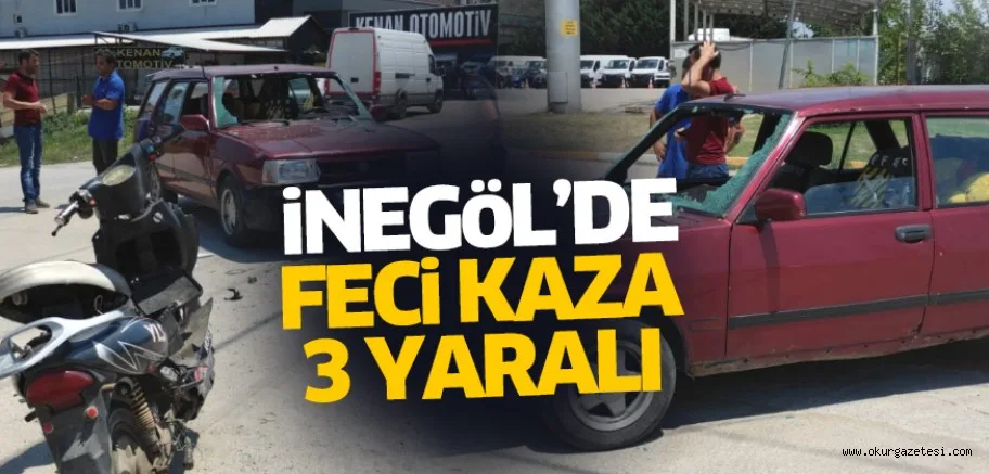 İnegöl'de korkutan kaza