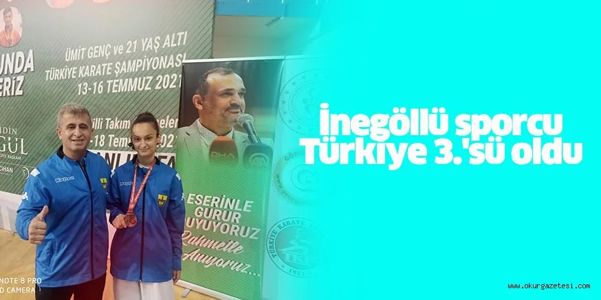 İnegöllü sporcu Türkiye 3.'sü oldu