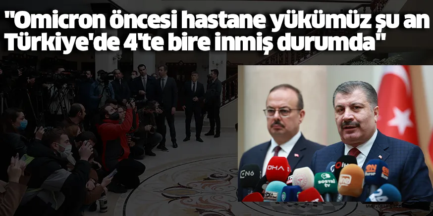 "Omicron öncesi hastane yükümüz şu an Türkiye'de 4'te bire inmiş durumda"