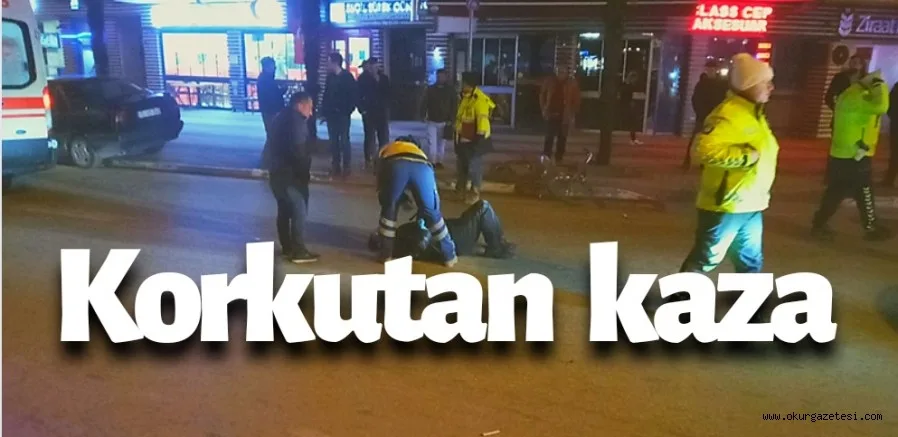 Otomobilin çarptığı bisiklet sürücüsü yaralandı