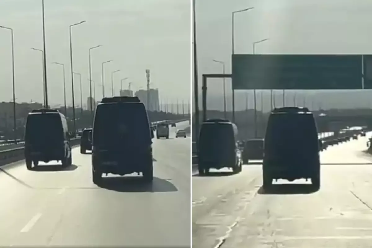 PKK'nın silah bırakma töreni öncesi ilk görüntü! 30 araçlık konvoyla ilerlediler