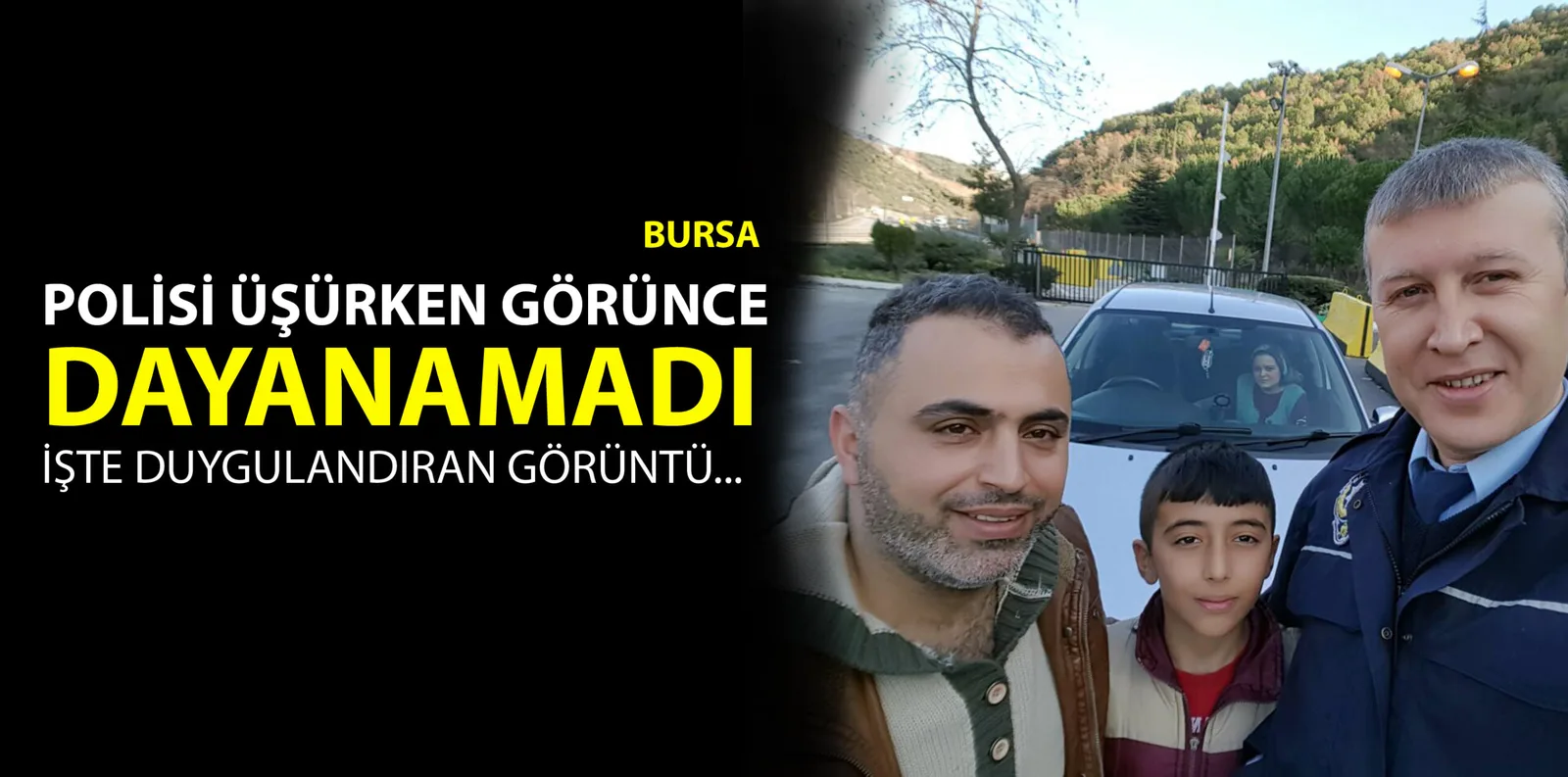 POLİSİ ÜŞÜRKEN GÖRÜNCE DAYANAMADI İŞTE DUYGULANDIRAN GÖRÜNTÜ...