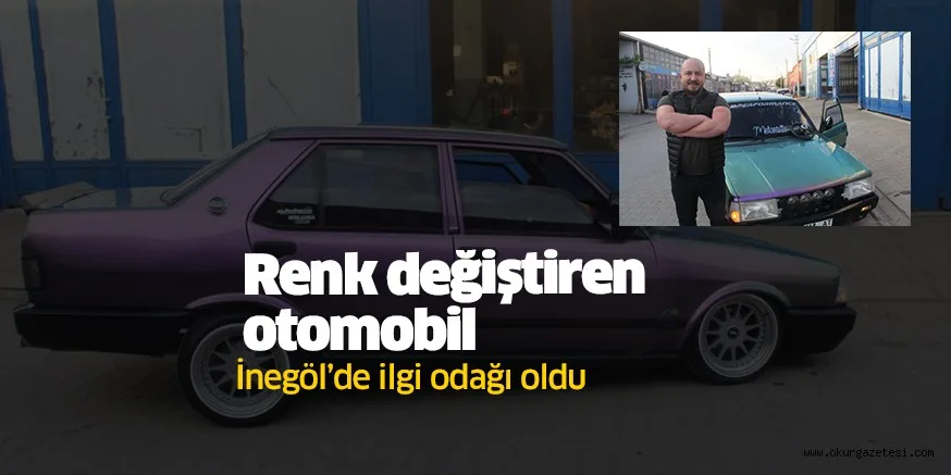 Renk değiştiren araca İnegöllüler yoğun ilgi gösteriyor