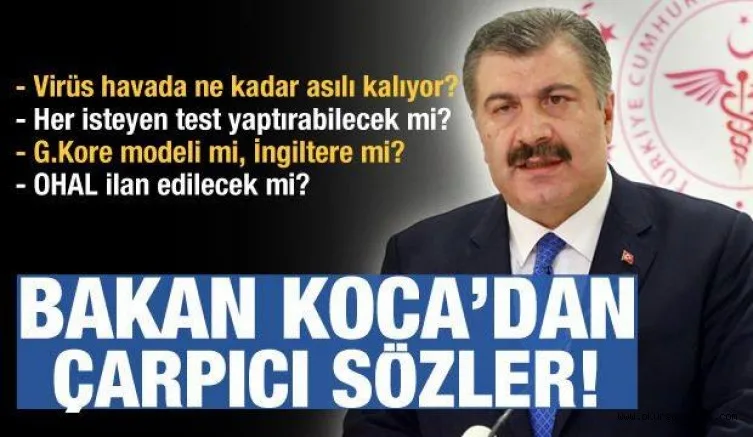 Sağlık Bakanı Koca'dan Çarpıcı Sözler