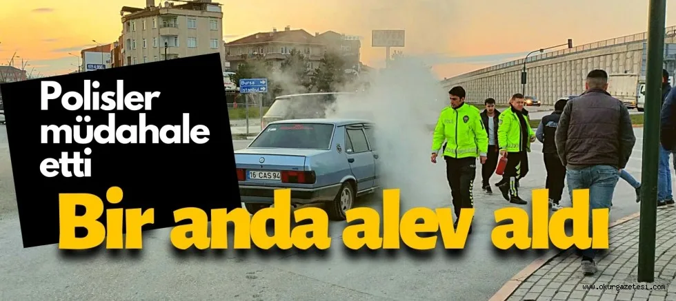 Seyir halindeyken alev aldı
