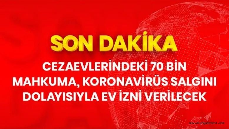Son dakika: Koronavirüs sebebiyle 70 bin mahkuma izin geliyor