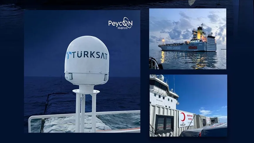 Türk Kızılayın Gazze'ye yardım gemisi dünyaya Türksat ile bağlanacak