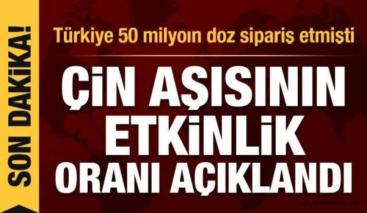 Türkiye'nin de aldığı Çin aşısının etkinlik oranı açıklandı: Yüzde 97