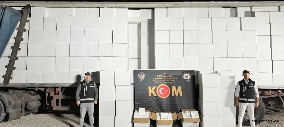 Yabancı plakalı tırda 15 milyon boş makaron ele geçirildi