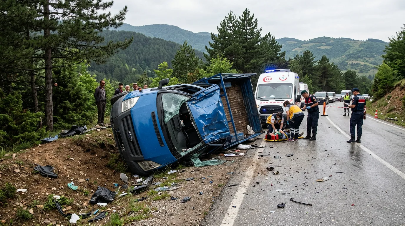 Feci kamyonet kazası; 1 ölü, 1 yaralı