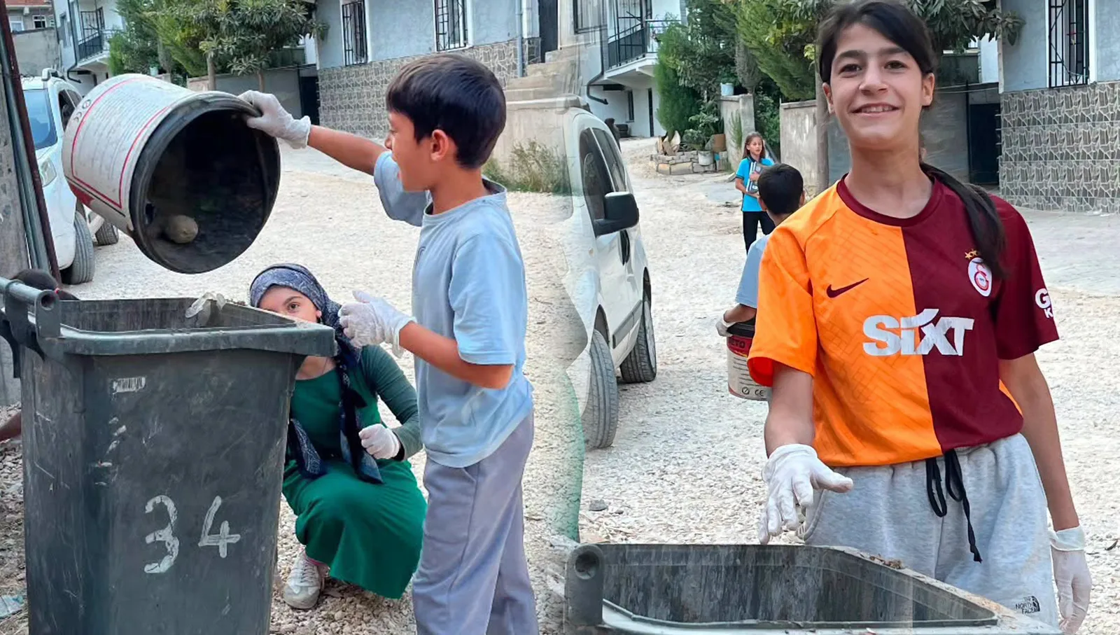 Huzur Mahallesi’nde çocuklardan örnek davranış, çöpleri tek tek temizlediler