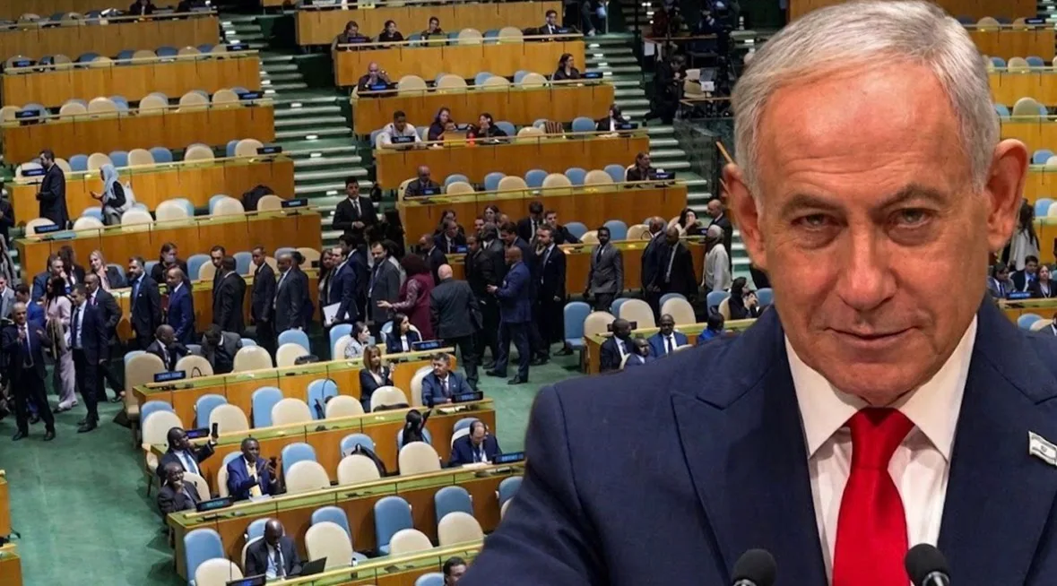 Netanyahu’ya dünya sırtını döndü… Boş salona konuştu