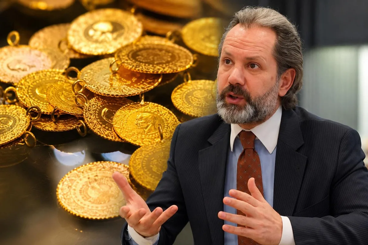 İslam Memiş, altın sikkelerinin önünde “Gizli planı açıklıyorum” diyerek iddiasını anlatıyor.